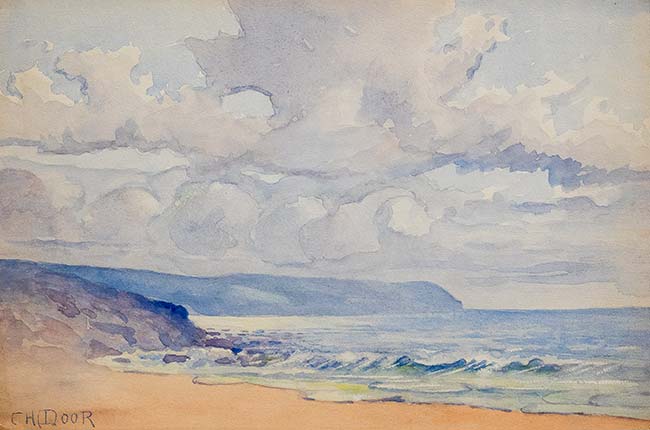 Beach with Cloudy Skies