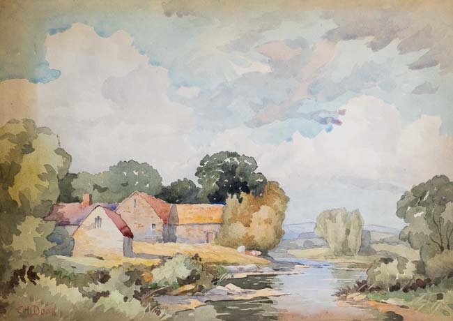 Farm by a Stream
